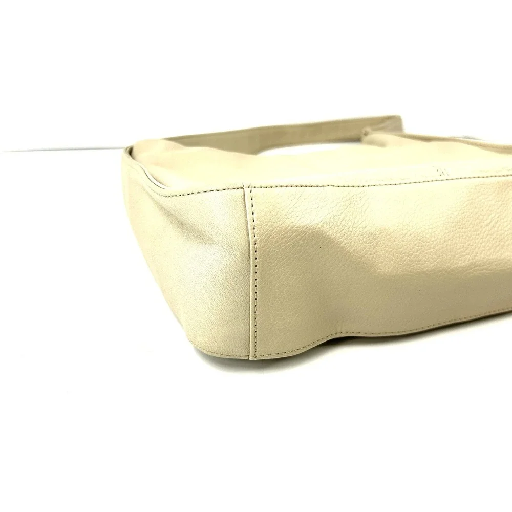 Giani Bernini Hobo Shoulder Bag‎ Leather Medium Messenger Purse Beige NWOT